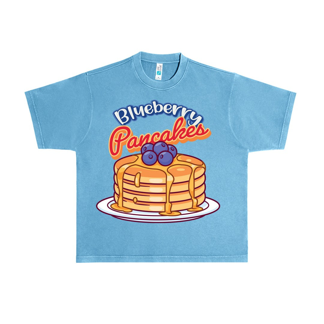 Blueberry Pancake Tee - Pebble Blue