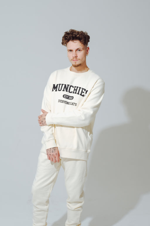 Munchies Est. 2021 Crew Neck - Cream with Black Logo - Men