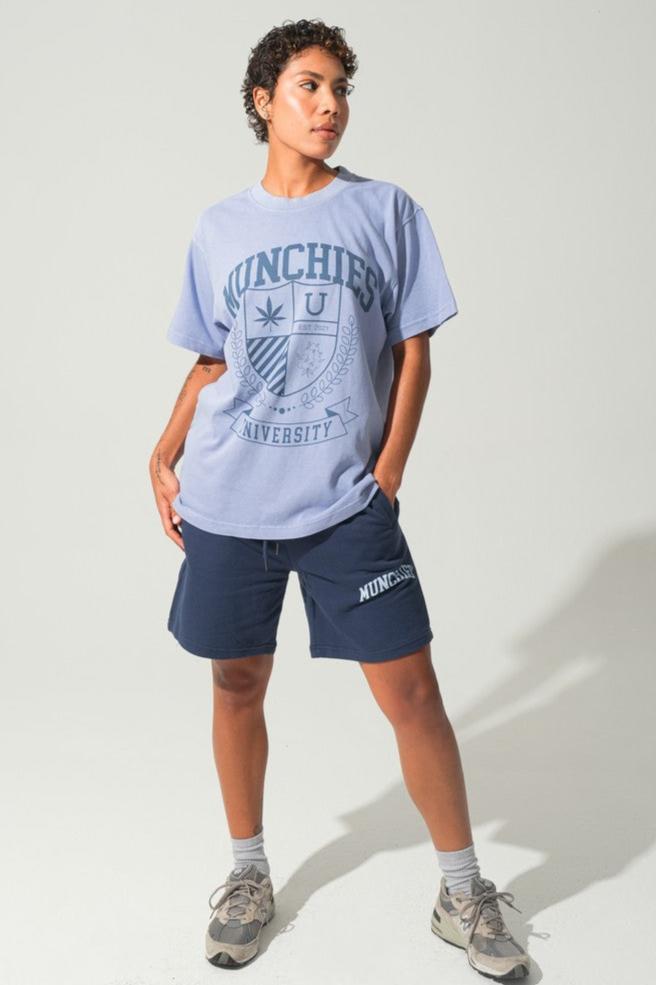 Munchies University T-Shirt - Light Blue / Dark Blue - Women