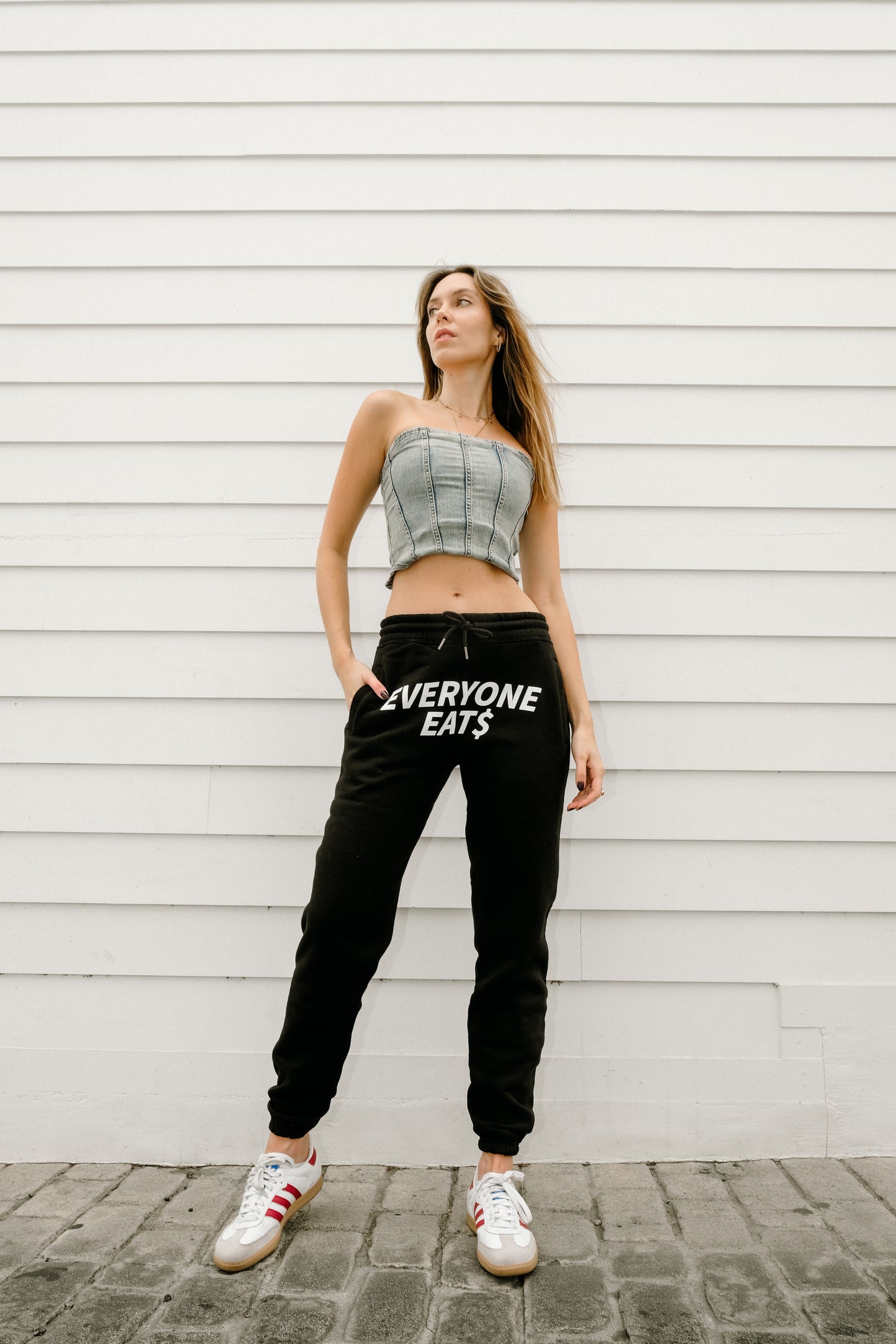 Everyone Eats Sweats - Black with White Logo - Women