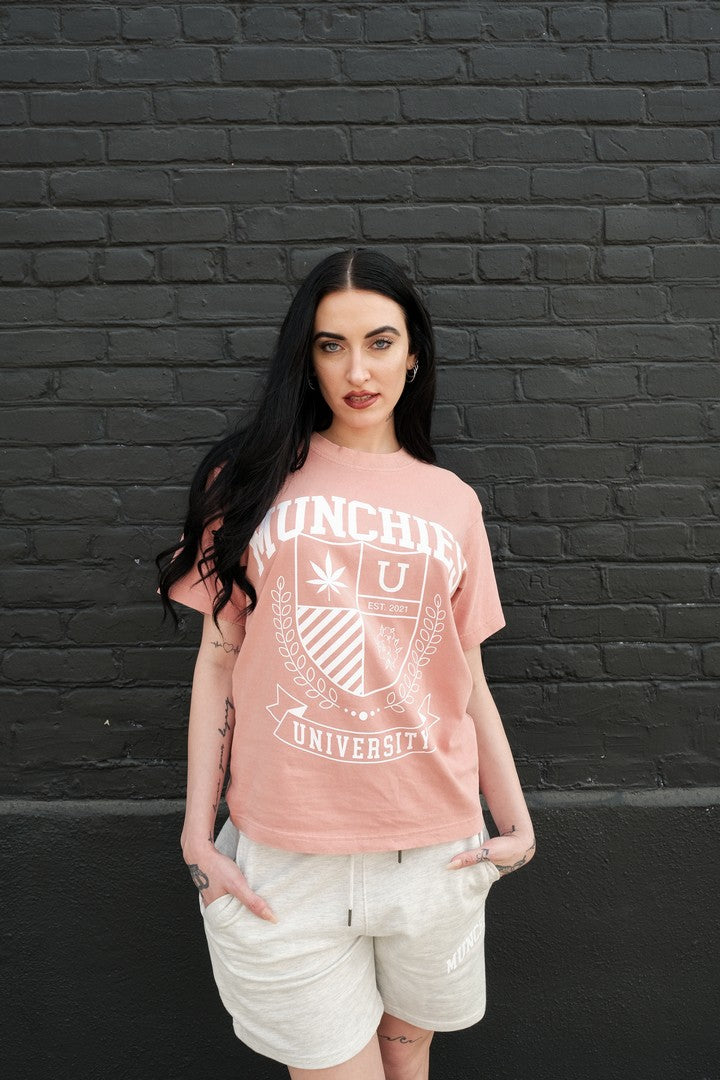 Munchies University T-Shirt - Pink / White - Women