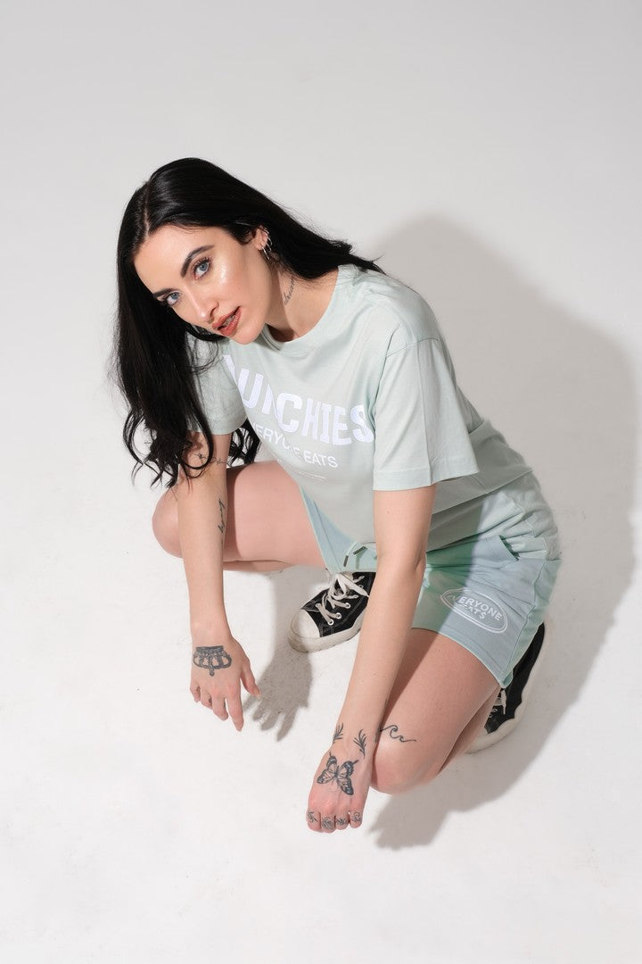Munchies Everyone Eats T-Shirt - Seafoam / White - Women