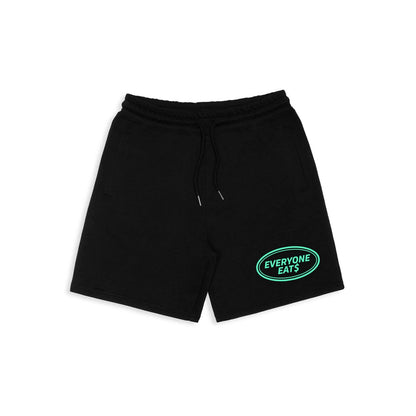 Everyone Eats Shorts - Black with Turquoise Logo - Women