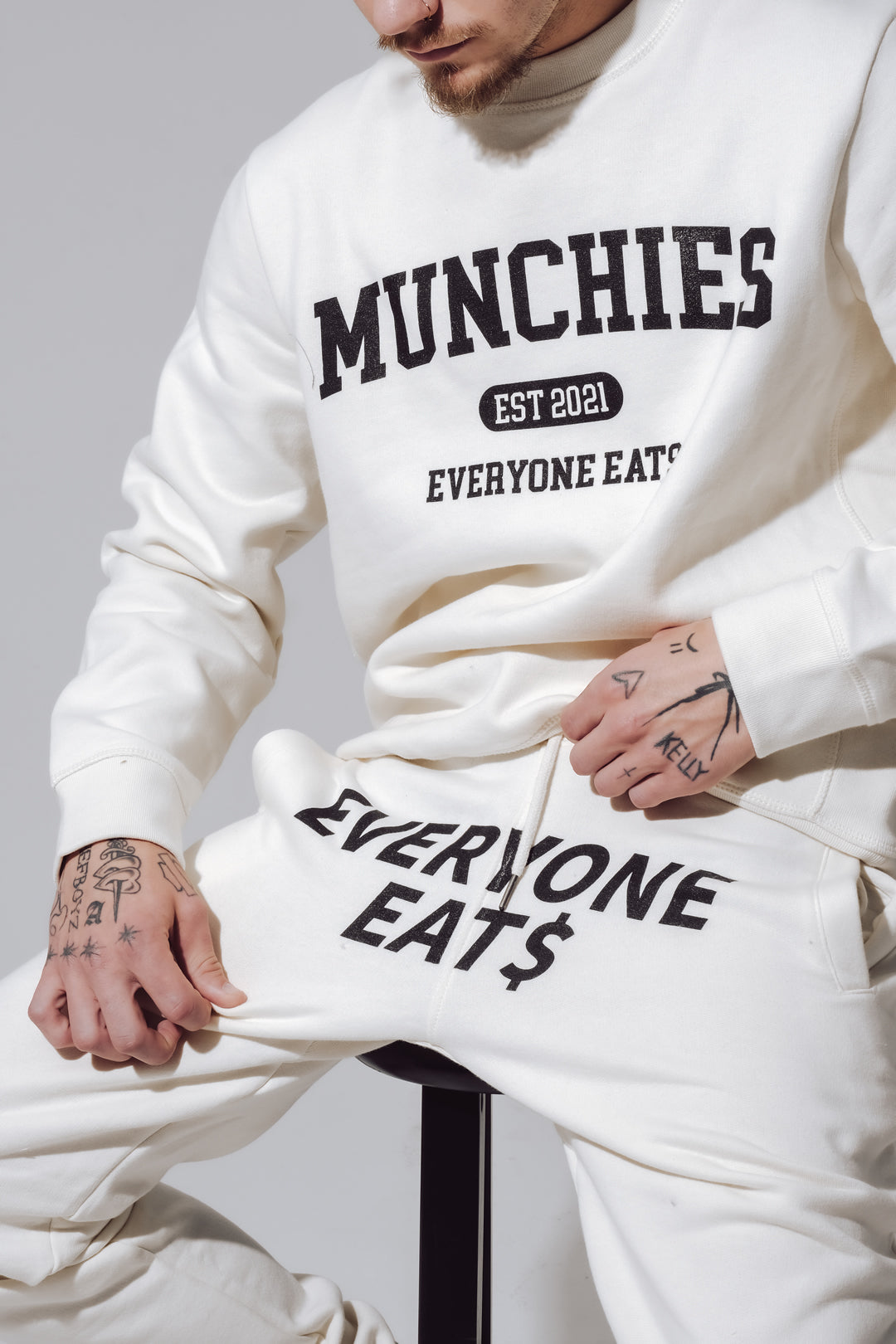 Everyone Eats Sweats - Cream with Black Logo - Men