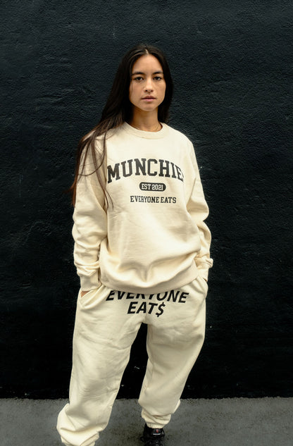 Munchies Est. 2021 Crew Neck - Cream with Black Logo - Women