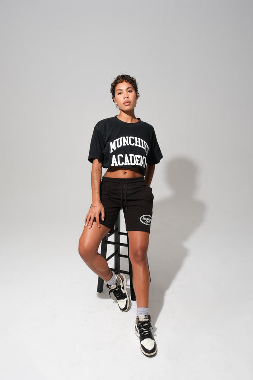 Everyone Eats Shorts - Black with White Logo - Women