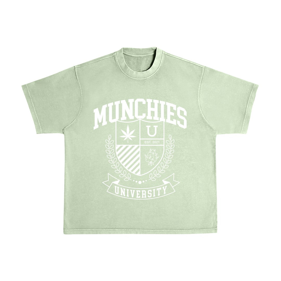 Munchies University T-Shirt - Green / White - Women