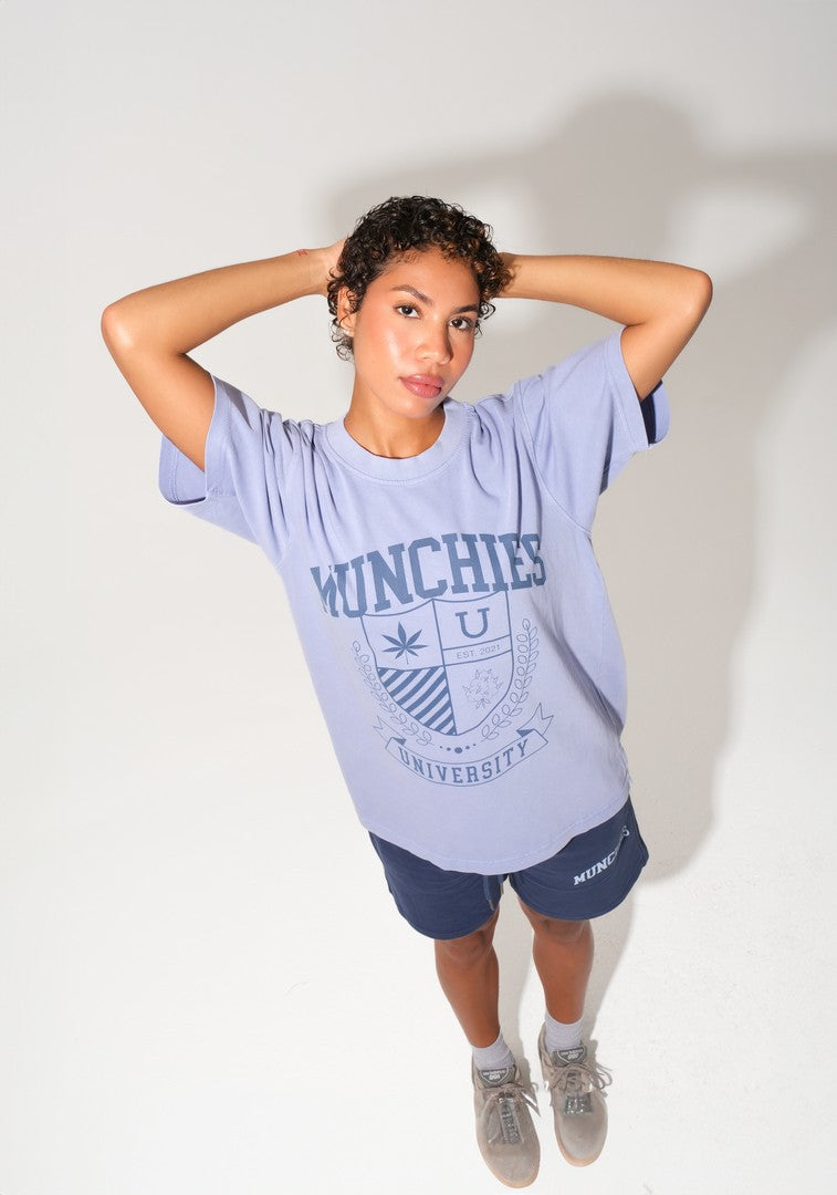 Munchies University T-Shirt - Light Blue / Dark Blue - Women