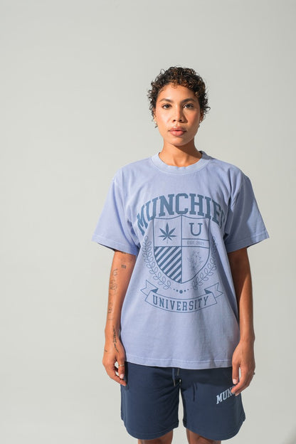 Munchies University T-Shirt - Light Blue / Dark Blue - Women