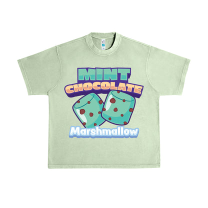 Mint Chocolate Marshmallow Flavor T-Shirt - Oil Green