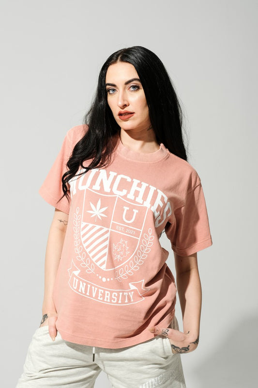 Munchies University T-Shirt - Pink / White - Women