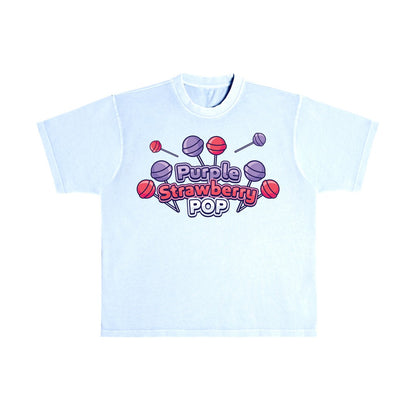 Purple Strawberry Pop Flavor T-Shirt - Grape Ice