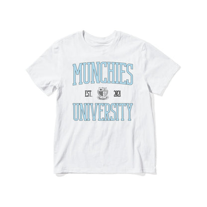 Munchies University T-Shirt - White / Baby Blue - Women